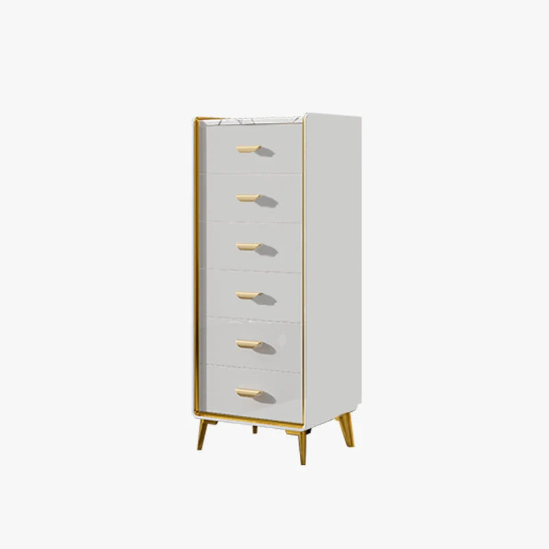Glam Style Gold Storage Chest Dresser Wooden Chest with Multi Drawers
