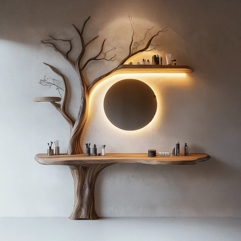 Rustic Organic Tree Design Vanity Bathroom Or Home Spa SINLSATBB018