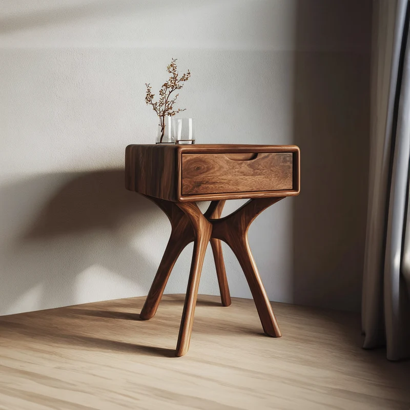 Organic Modern Sculptural Side Table Bedroom Or Living Room SINLKICC019