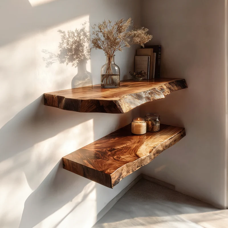 Spry Interior Rustic Solid Wood Floating Shelf, Wall Mounted Bookshelf & Decorative Display Storage Organizer for Study, Reading Room - SINLKIFL305