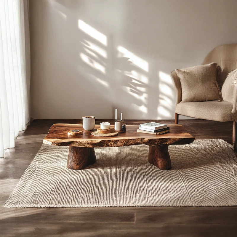 Rustic Natural Form Coffee Table Living Room SINLSACF181