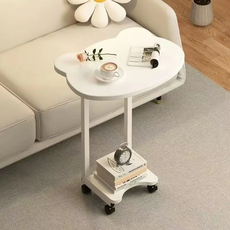 Contemporary Creative Bear MDF Iron Coffee Table Removable 2-Tier For Living Room