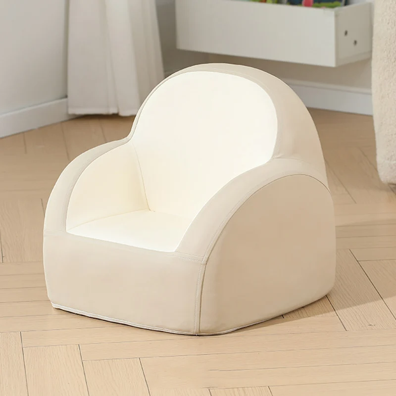 Contemporary Nordic PU Leather Sponge Arc Lightweight Kids Accent Chair Backrest Armrest For Living Room