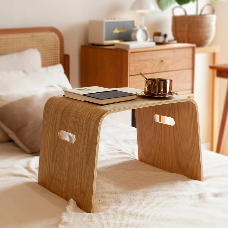 Traditional Japanese Bent Birch Plywood Wood Veneer Arc Coffee Table 1-Tier For Living Room & Bedroom