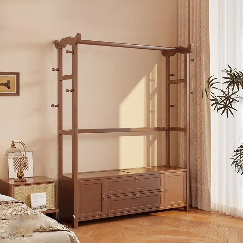 Modern Minimalist Nan Bamboo Composite Panel Acrylic Rectangular Hall Tree 4-Cabinet For Bedroom