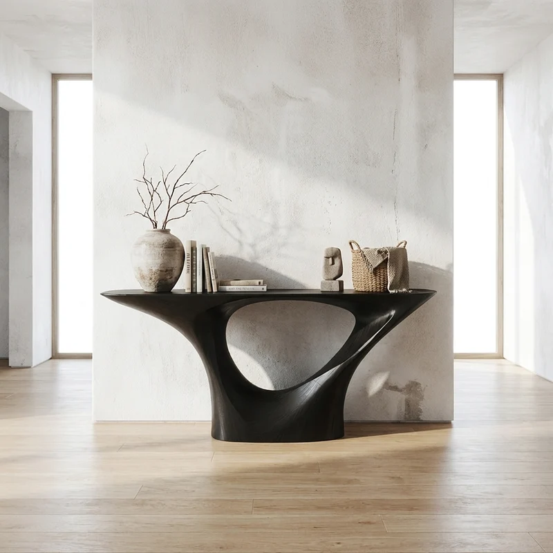 Spry Interior Rustic Wood Console Table, Handcrafted Live Edge Entryway Sofa Accent Table for Living Room, SINLSACS292