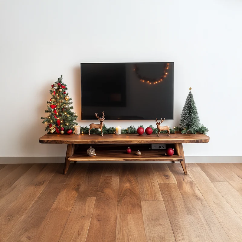 Spry Interior Rustic Wood TV Console & Entryway Table, Handcrafted Live Edge Media Stand & Sofa Table, SINLSACS296