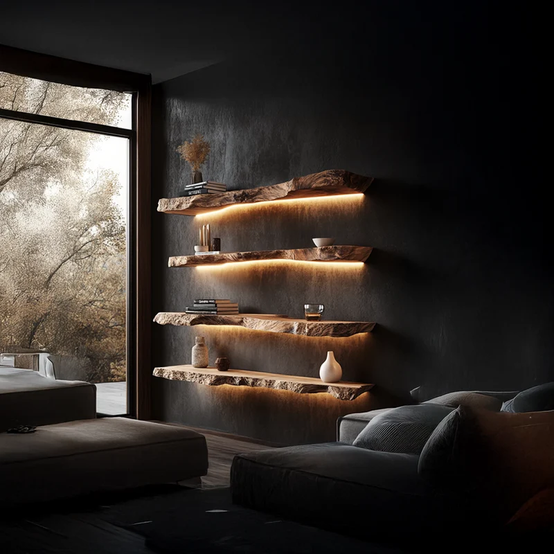 Rustic Floating Bookshelf Living Room Or Bedroom SINLSAFL192