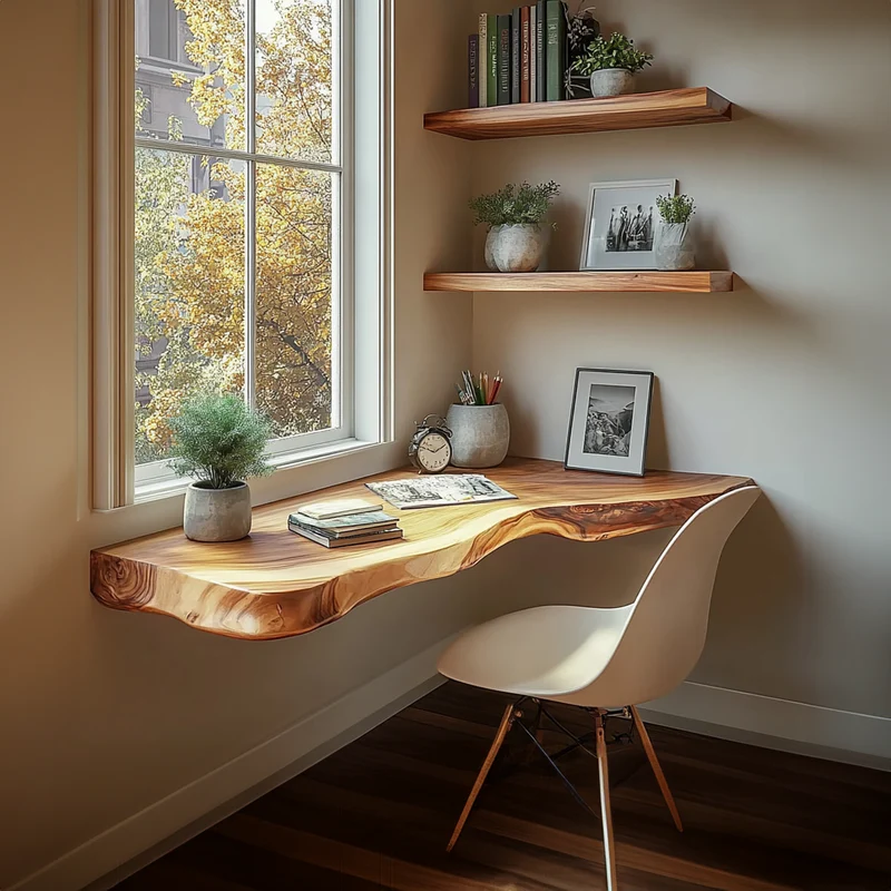 Rustic Floating Desk Shelf Bedroom Study Office SINLKIFL210