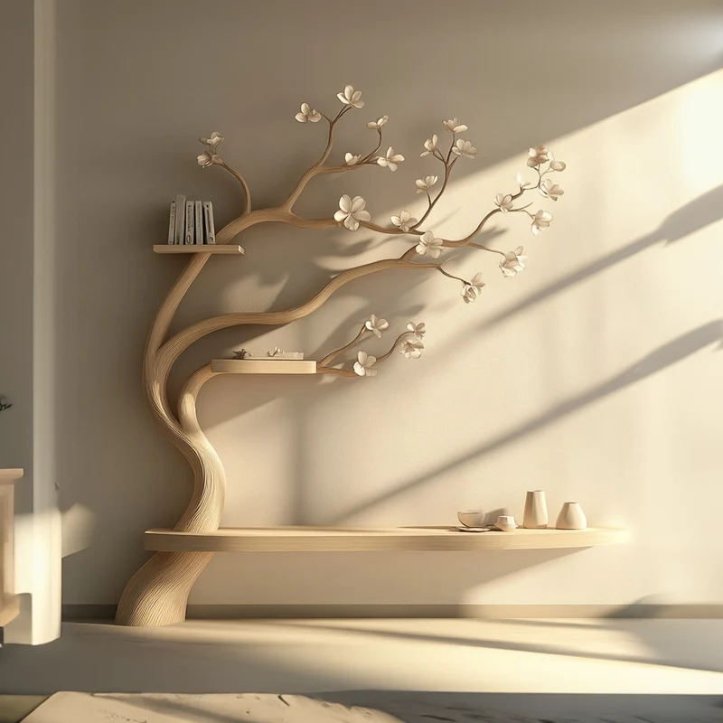 Rustic Organic Tree Branch Display Shelf Living Room Or Entryway SINLKITB506