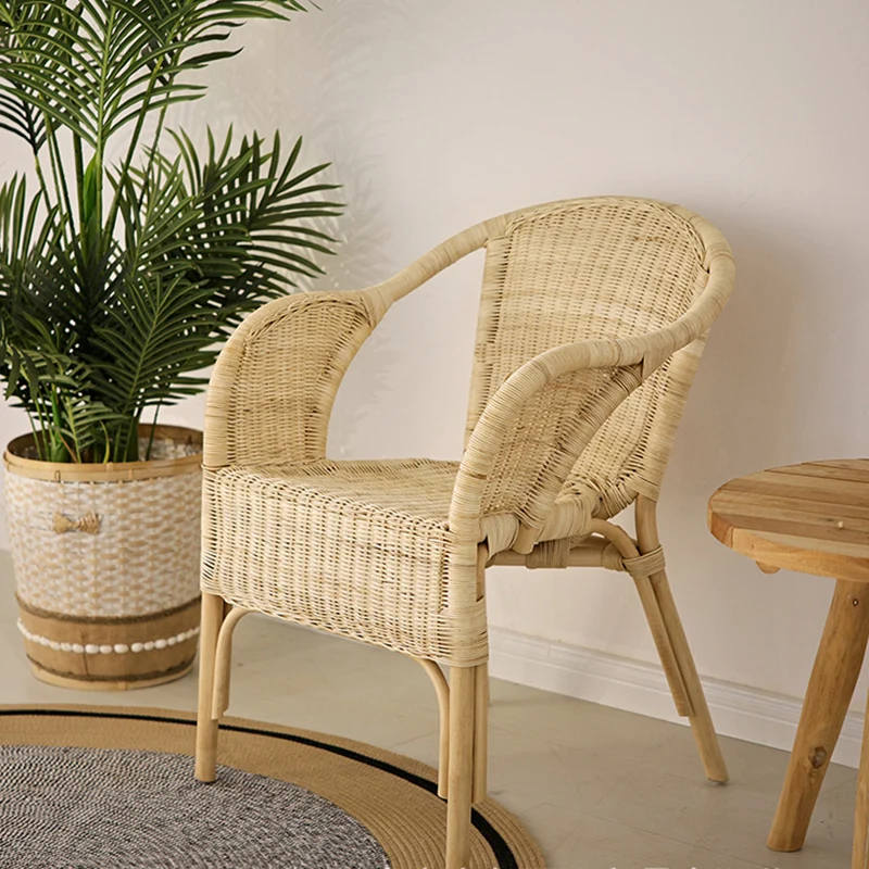 Premium Eco-friendly Rattan Dining Chair - Farmhouse Durable & Stylish Handwoven Craftsmanship For Dining Room