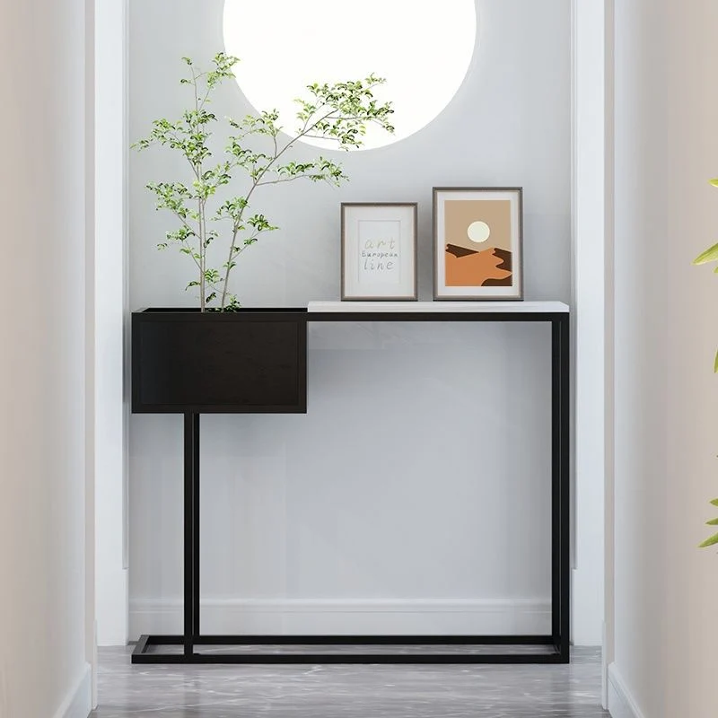 Modern Luxury Marble Steel Rectangular Console Table For Entryway