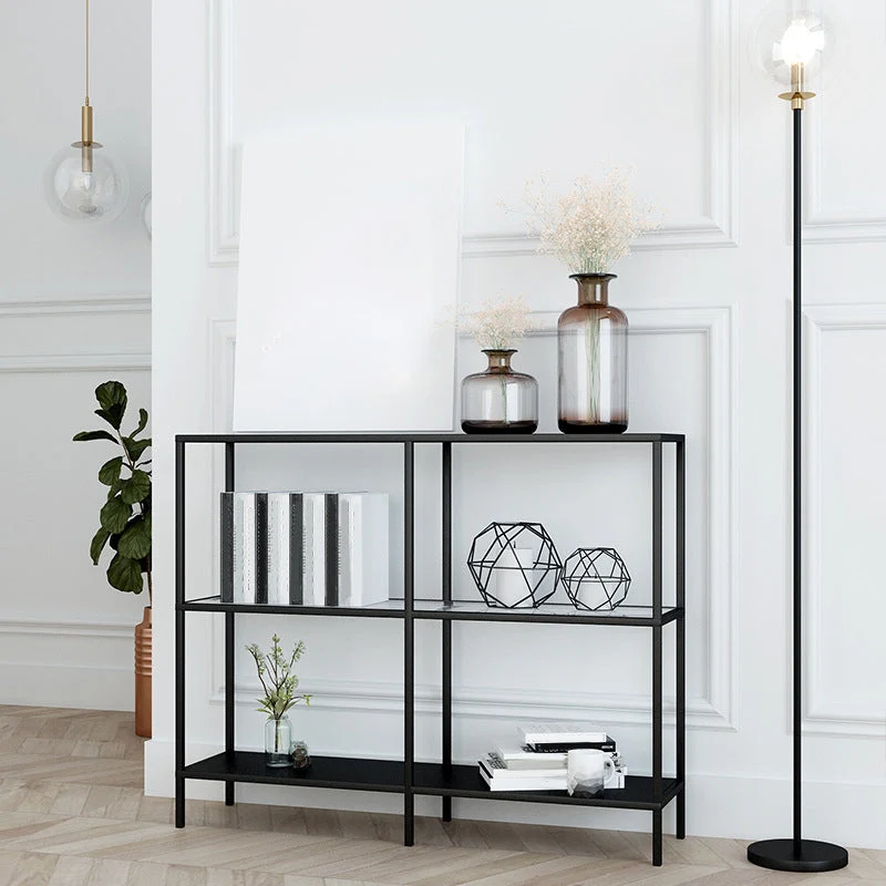 Contemporary Console Accent Table Antique Finish Rectangle Sofa Console Table in Metal