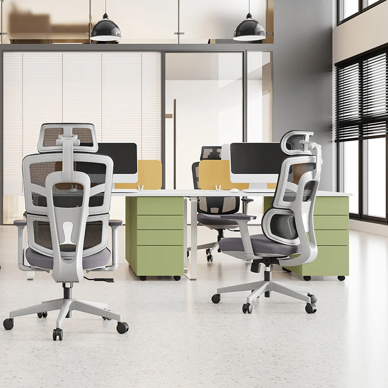 Modern Grey High Back Ergonomic Mesh Executive Office Chair - 3D Armrests Adjustable Headrest Desk Chair For Home Office