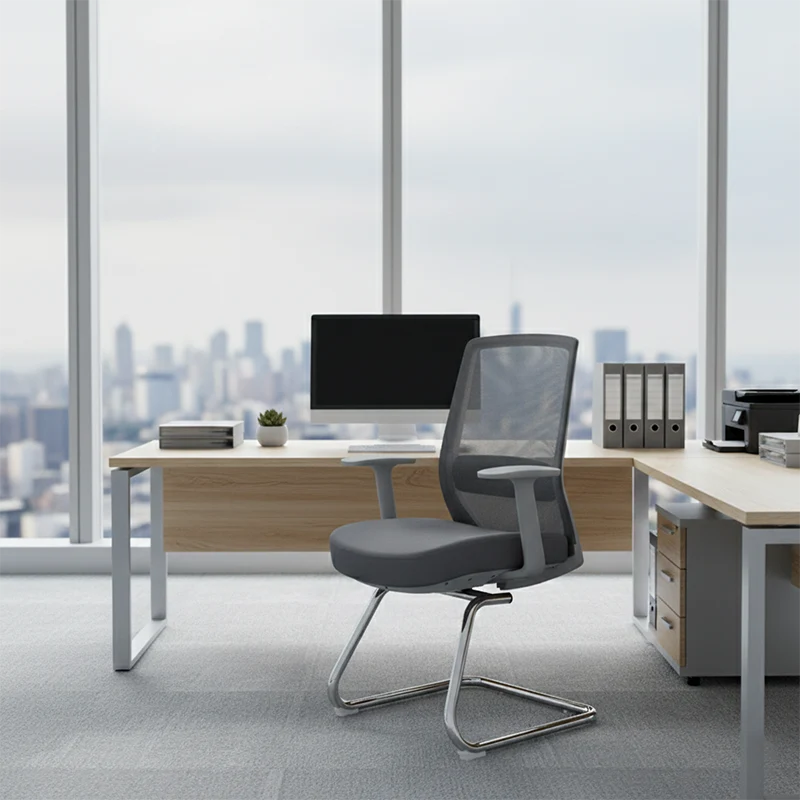 Modern Minimalist Executive Visitor Chair - Mesh Office Reception Chair: Breathable Ergonomic Desk Chair For Home Office