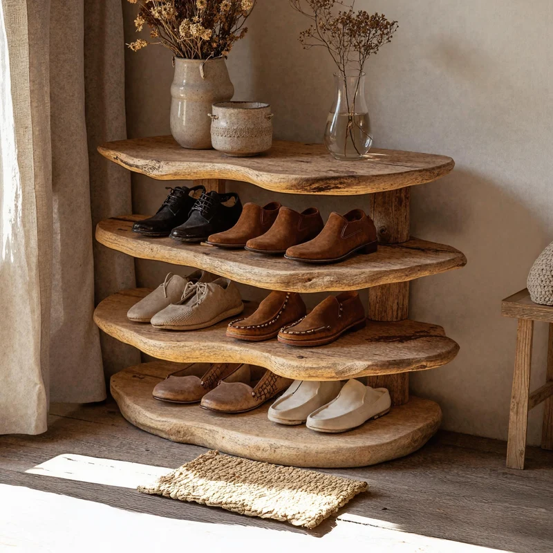 Traditional Wooden Shoe Bench For Home & Office SILDTSHB017