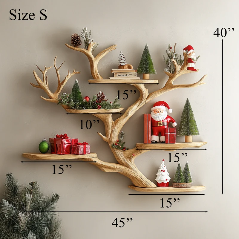 Branch Tree Shelf Floating Corner Shelf Mid Century SINLTBS017