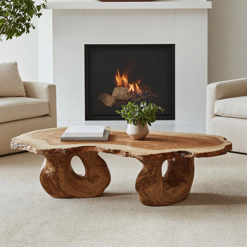 Minimalist Wood Coffee Table For Small Space Living Rooms SILDTCF098