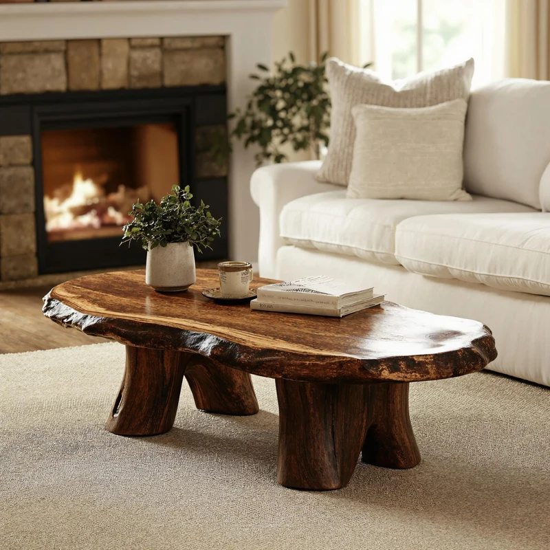 Rustic Wood Coffee Table For Living Room Decor SILDTCF088