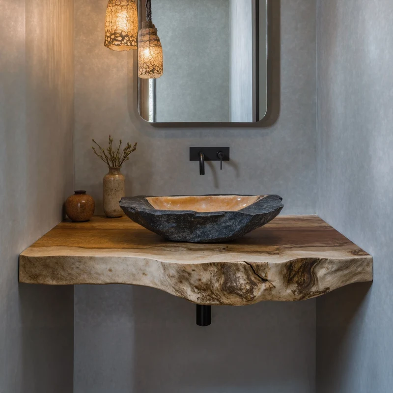 Vintage Reclaimed Wood Floating Vanity Shelf For Timeless Decor SILDTBRV125