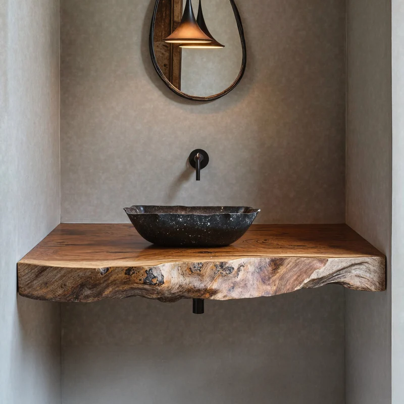 Custom Bathroom Floating Shelf For Rustic Vanity Styles SILDTBRV123