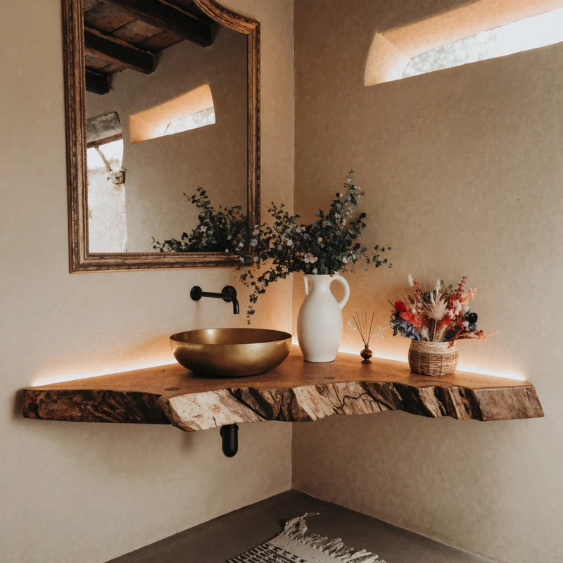 Floating Corner Vanity Bathroom SILDTBRV073
