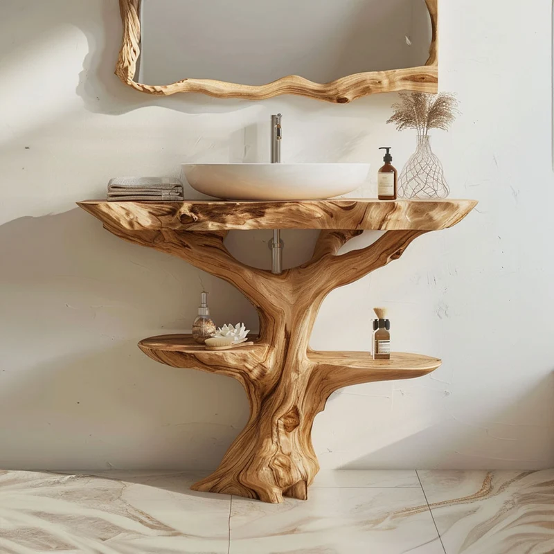 Wood Bathroom Vanity Bathroom SILDTBRV054
