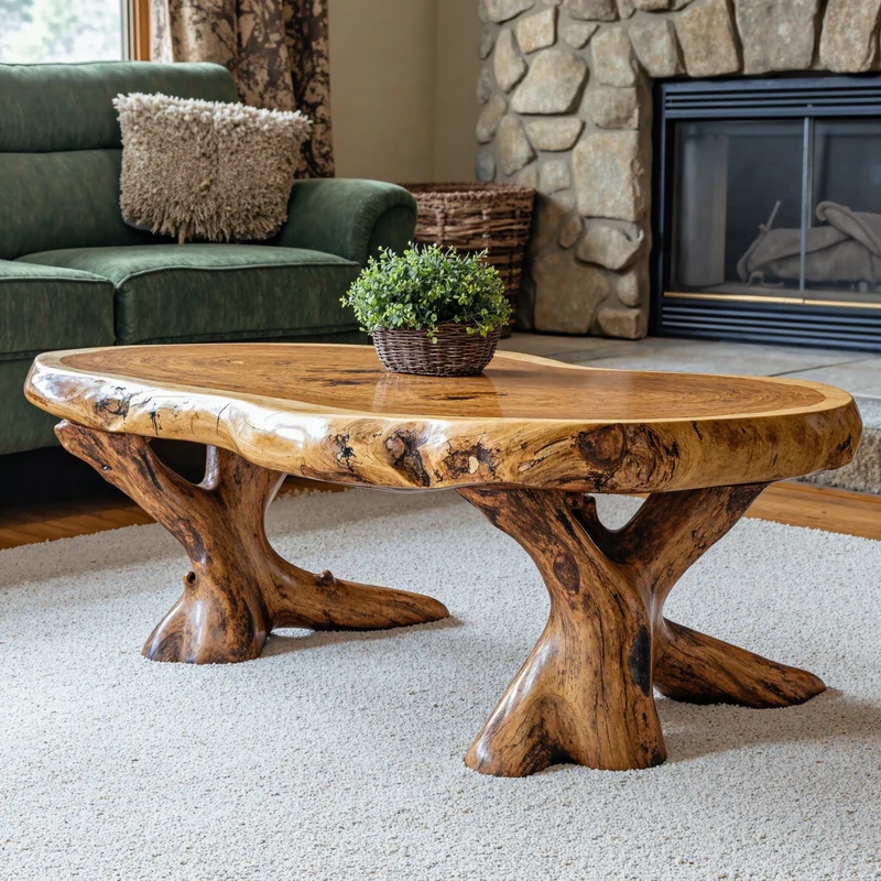 Wood Coffee Table For Living Room Home SILDTCF050