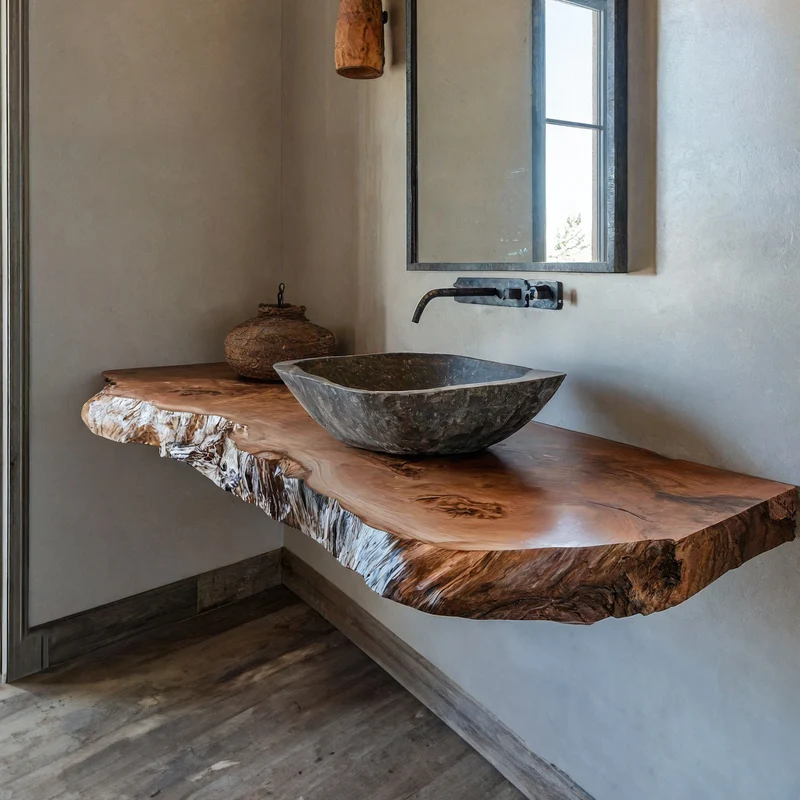 Handcrafted Counter Bathroom Vanity Shelf SILDTBRV046