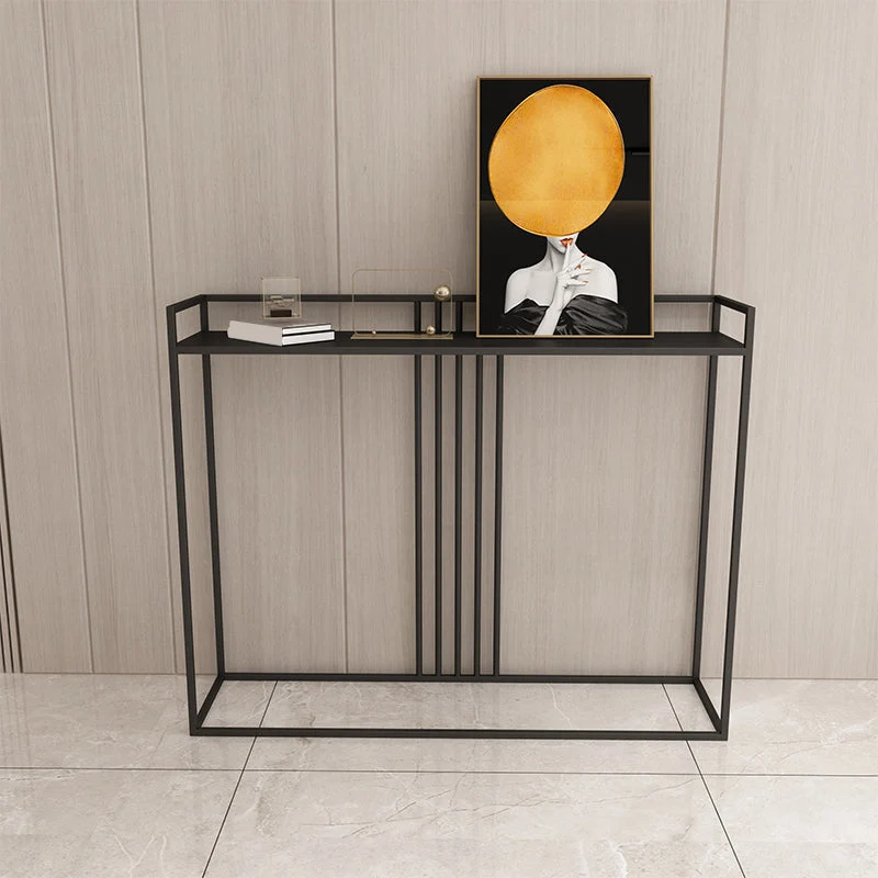 Rectangle Console Accent Table Antique Finish Console Sofa Table in Metal