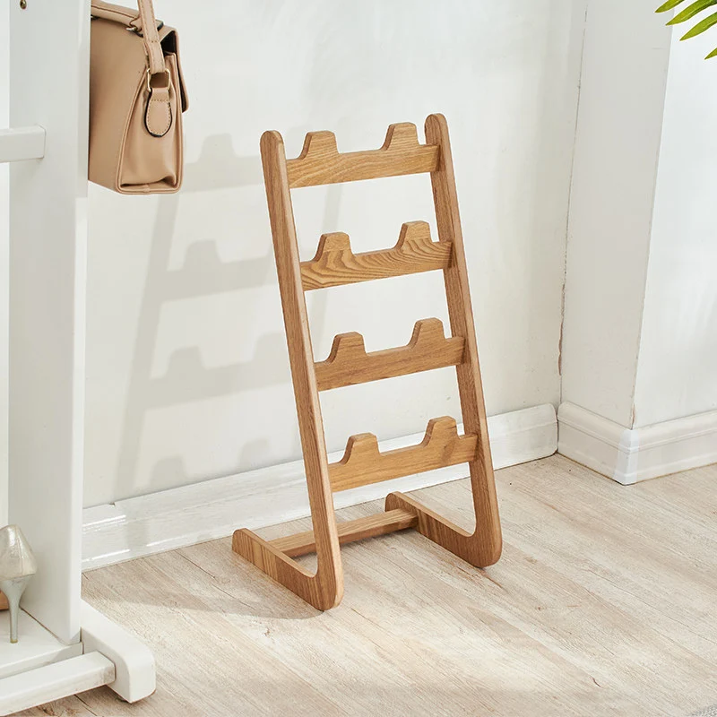 Modern Minimalist MDF Vertical Slipper Rack Space-Saving Storage Shelf 4-Tier For Entryway Living Room