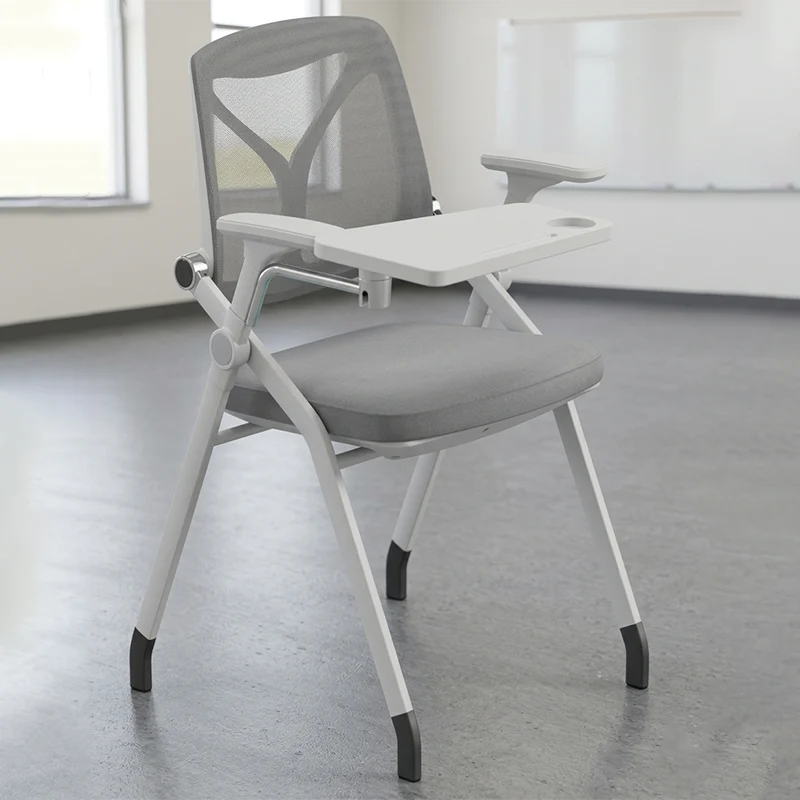 Multi-Function Adjustable Armrests & Foldable Design Desk Chair - Minimalist Office Chair With 180° Flip Desk & Ergonomic Support For Home Office