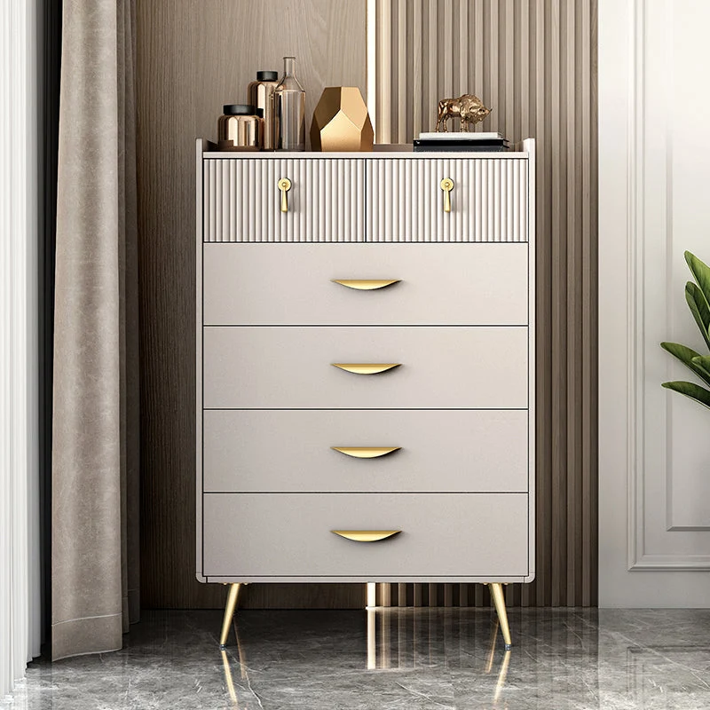 Manufactured Wood Dresser Glam Storage Chest with 6/7 Drawers