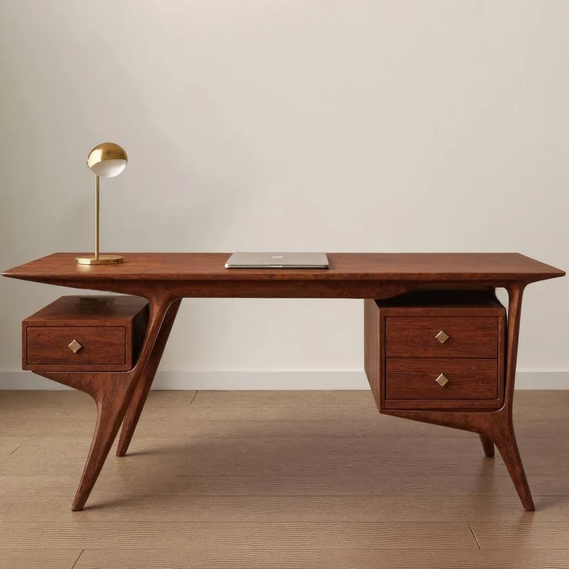 Mid Century Wooden Desk For Home Office And Study Room SITHDE010
