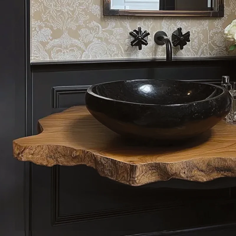 Rustic Edge Shelf Bathroom Vanity Shelf Handmade Gift SINLBRV034