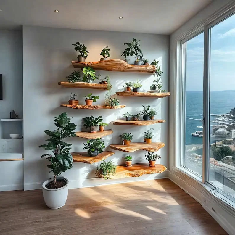 Rustics Floating Shelf Wooden Shelves Decor For Living Room SINLFL056