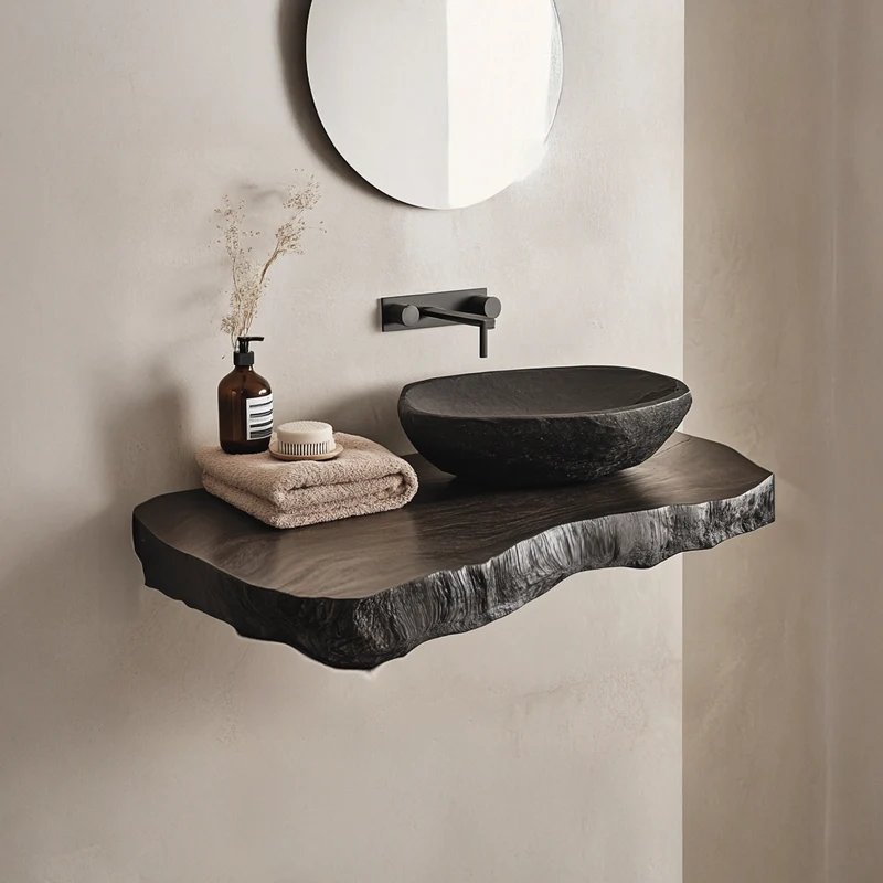 Custom Shelf Vanity Solid Wood Decor Home SINLBRV031