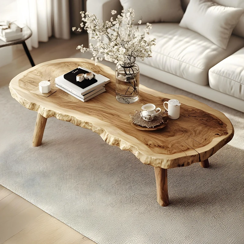 Vintage Inspired Natural Wood Coffee Table For Relaxing Living Room SILDTCF127