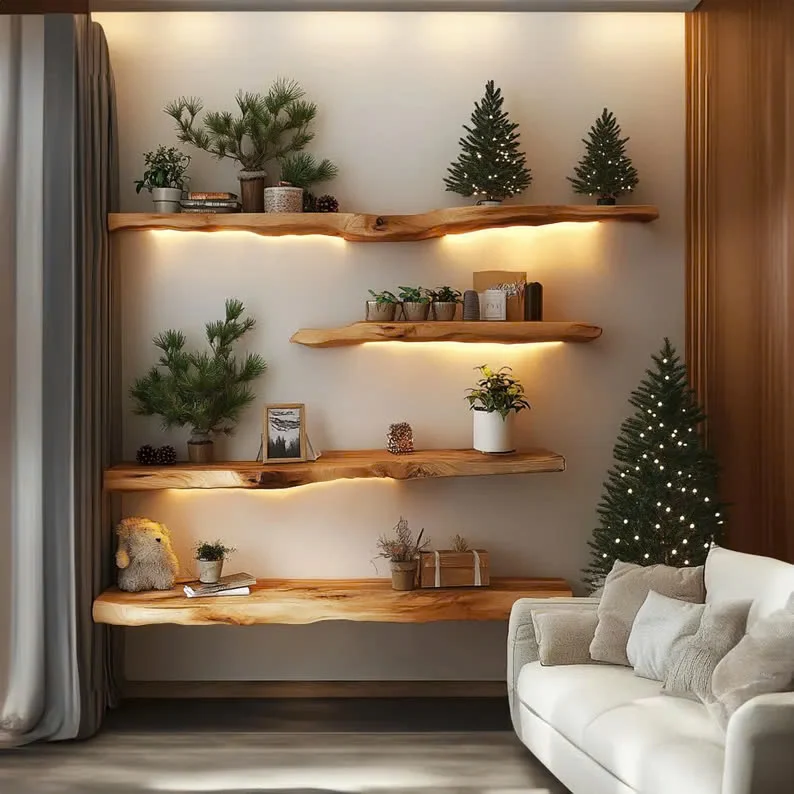 Rustic Floating Shelves Display Shelves Gifts SINLFL055