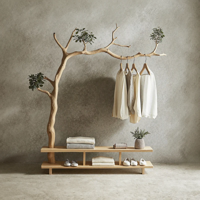 Driftwood Branch Coat Hanger Wall Mount Unique Towel Hook SINLTB096