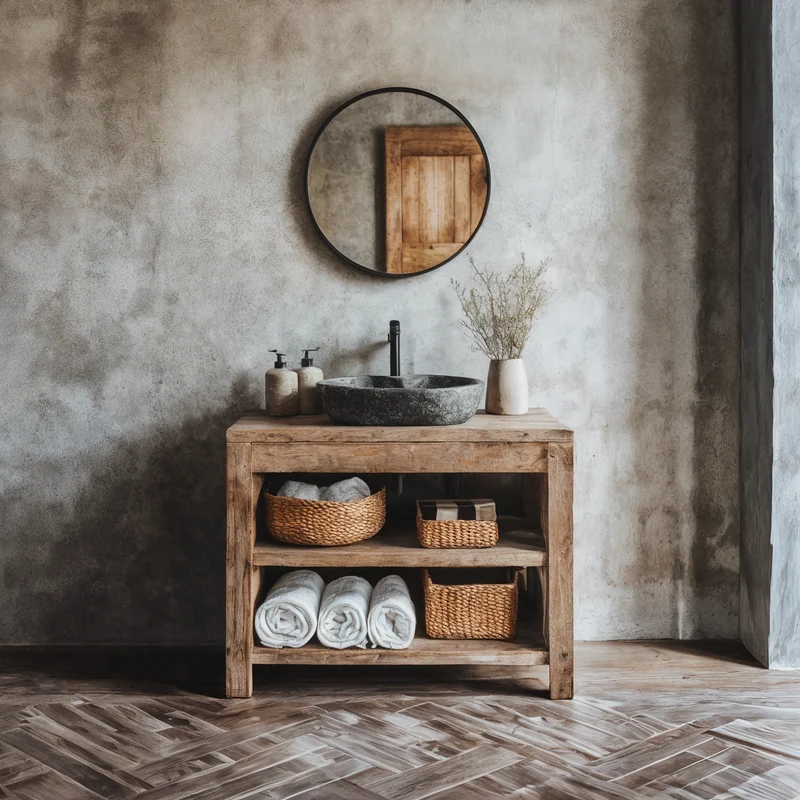 Custom Wood Vanity Bathroom SINLBRV026
