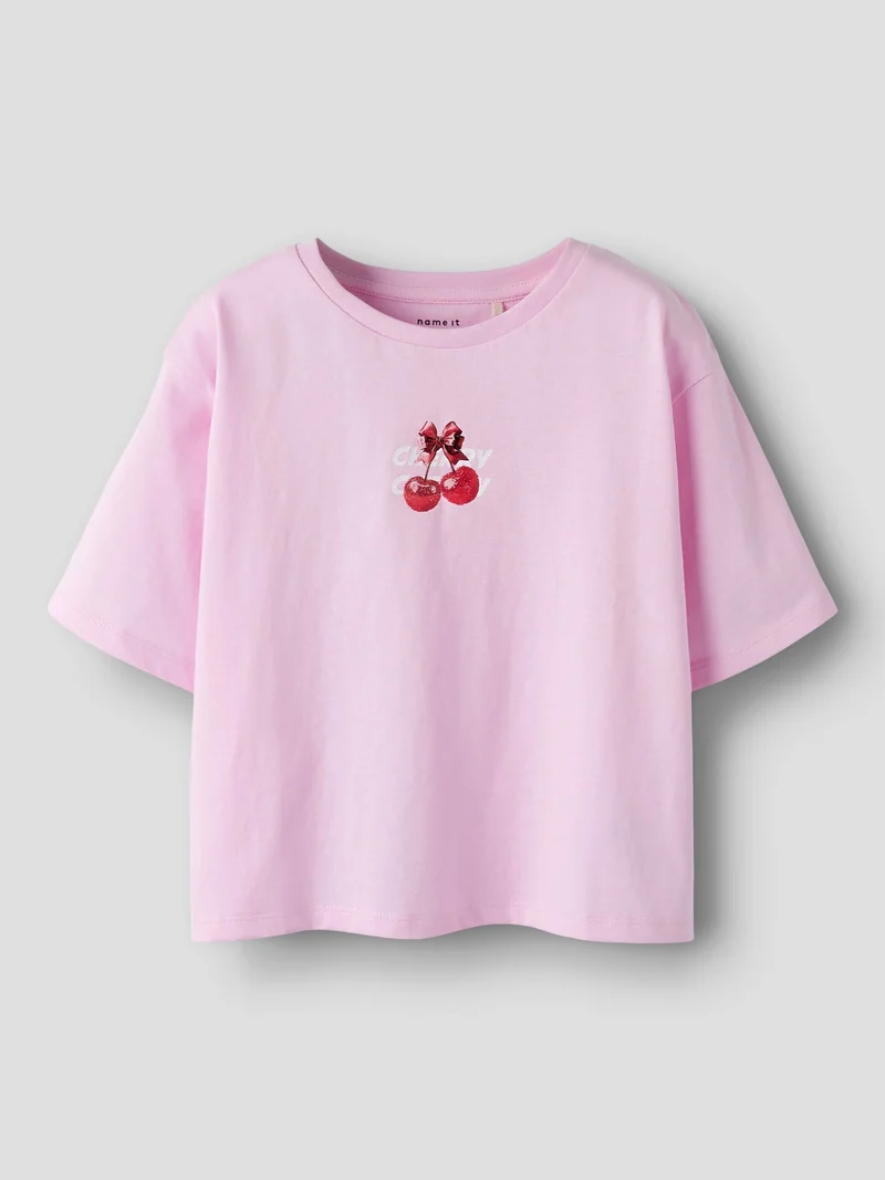 Name it-NKFFARINAZ SS NREG SHORT TOP BOX-Pink- Cherry