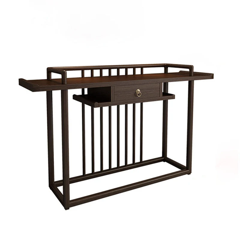 Solid Wood Console Table 1 Shelf Rectangle Accent Table for Hall