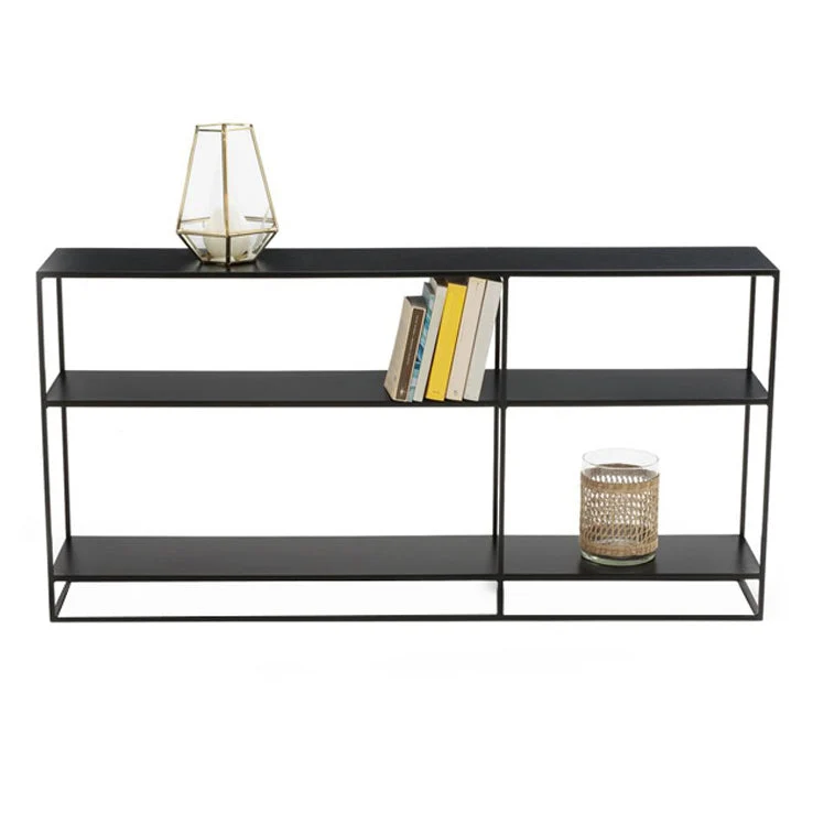 Contemporary Accent Table Antique Finish Sofa Console Table in Metal