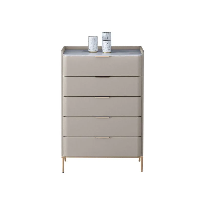 Contemporary 16"W Stone Chest Bedroom Storage Chest with Drawers