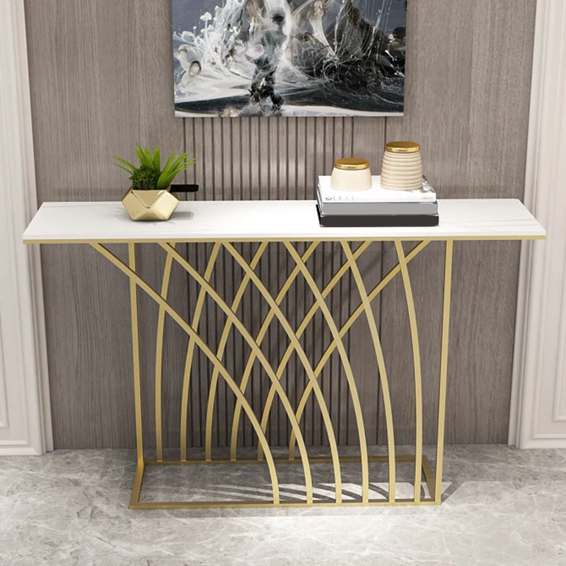 11.8 Inch Wide Console Table Slate Glam Rectangle Hall Console