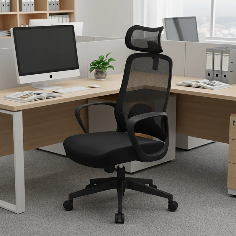 Modern Minimalist High-Back Ergonomic Desk Chair: Adjustable Headrest Gaming Chair - Height-Adjustable Swivel Chair For Home Office