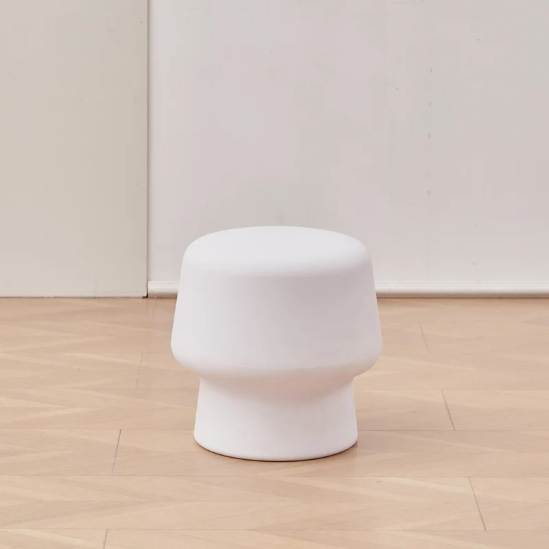 Contemporary Scandinavian PE Mushroom Round Low Stool Armless For Living Room