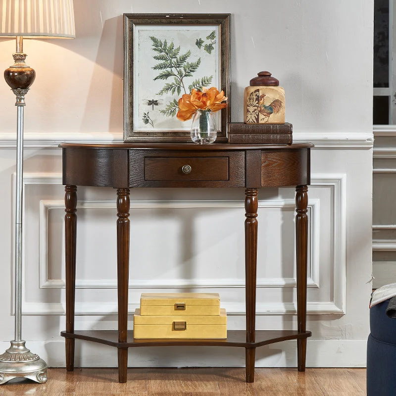 Mid-Century Modern Console Table Antique Finish Console Sofa Table