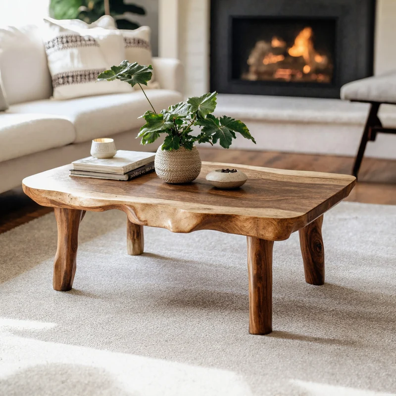 Live Edge Farmhouse Wood Coffee Table SILDTCF035